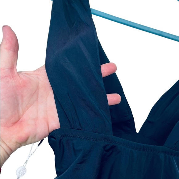 Trina Turk Wrap Front One Piece Swimsuit, NWT, black - Picture 9 of 12